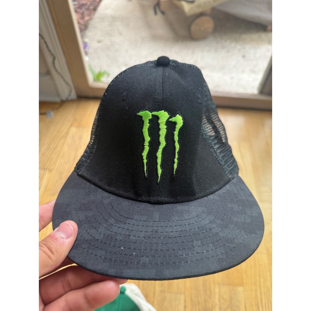 Monster Energy Trucker Hat Black Green Claw Logo Snapback Mesh Cap Mens OSFM 48